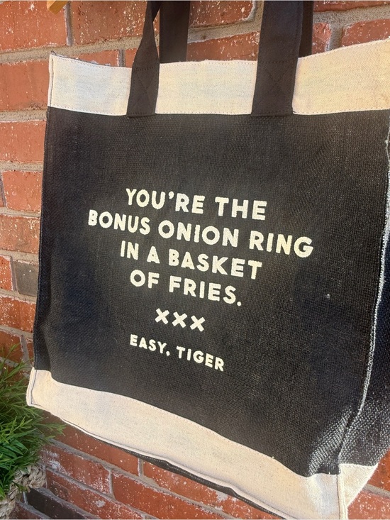 Other - Easy- Tiger Black & Natural Canvas Tote Bag. SO FUN!